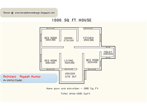 Home Plan And Elevation 1000 Sq Ft Home Appliance