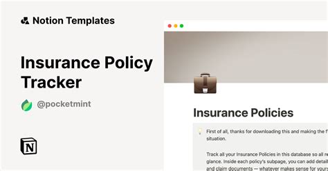 Insurance Policy Tracker Notion Template