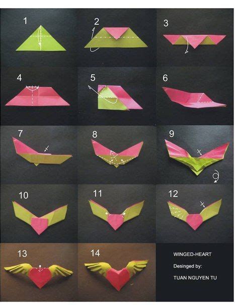 Diy Origami Paper Winged Heart Diy Tutorials Origami Patterns