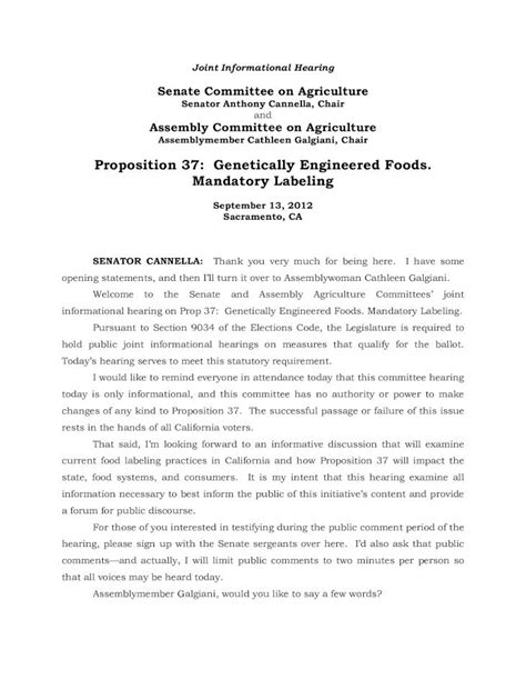 Pdf Prop 37 Genetically Engineered Foods Mandatory Labeling