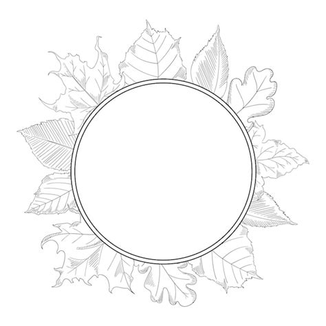 Premium Vector Autumn Leaves Frame In A Sketch Style