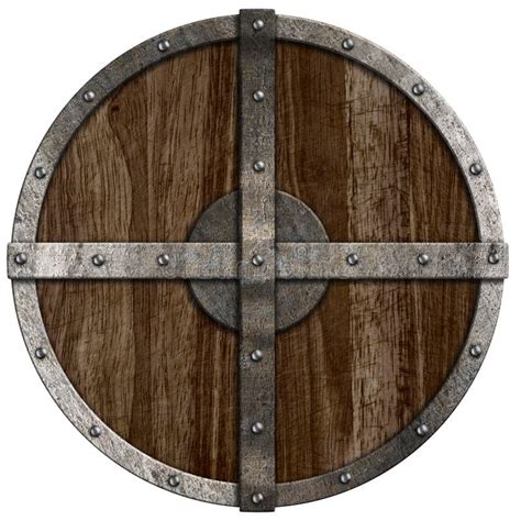 Medieval Wooden Shield Isolated Stock Photo Image Of Iron Crusader