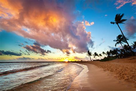 Sunset At Poipu Beach Of Kauai Hawaii Marriott Vacation Club
