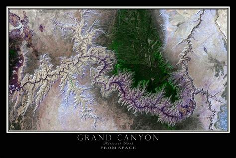 The Grand Canyon National Park Arizona Satellite Poster Map Grand