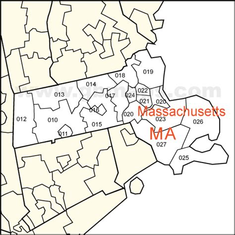 Digit Zip Code Map Massachusetts Gambaran