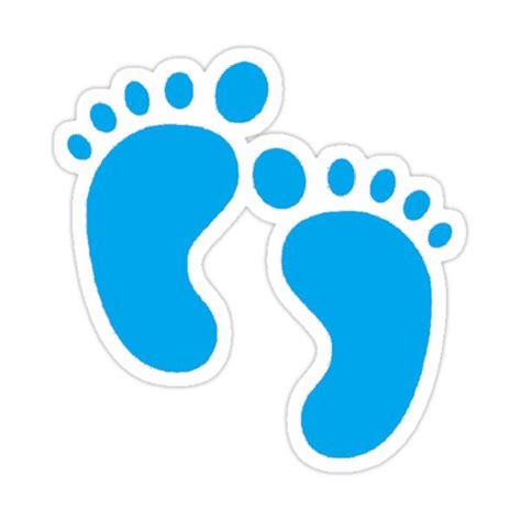 Blue Footprints Sticker On A White Background