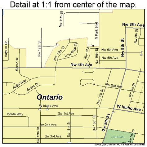 Ontario Oregon Street Map 4154900