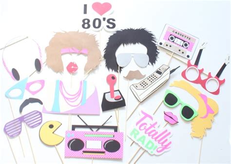 21pc I Heart The 80s Themed Photo Booth Propswedding Photobooth By