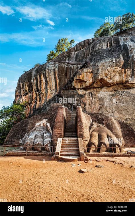 Famous Sri Lankan Tourist Landmark Lions Paws Pathway On Sigiriya