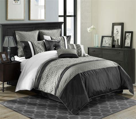 Gorgeous black and white comforter set. 9 Piece Bordeaux Black/Gray/White Comforter Set - Walmart.com