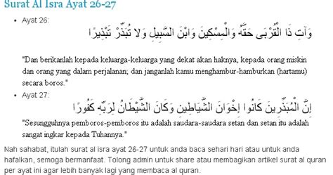 Detail Surat Al Isra Ayat 27 Beserta Artinya Koleksi Nomer 9