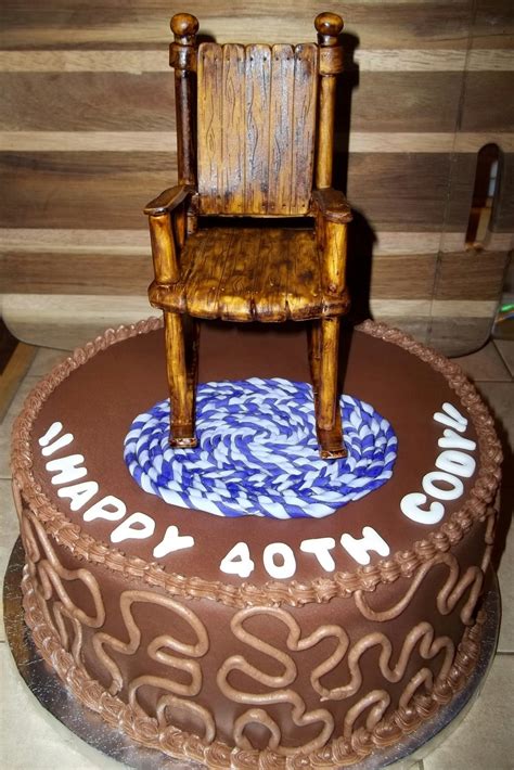 Over The Hill 40th Birthday Cake With Rocking Chair