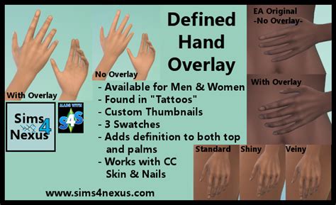 My Sims 4 Blog Defined Hand Overlay By Sims4nexus