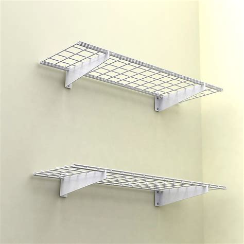 Hyloft 2 Shelf 48 Inch W Wire Garage Wall Storage System In White The