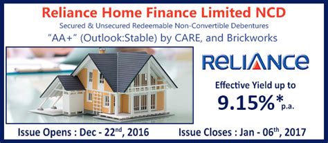 Reliance Home Finance Limited Ncd Details Latest News Issue Date