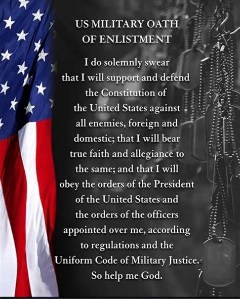 Af Us Military Oath Of Enlistment I Do Solemnly Swear That I Will Support And Defend The