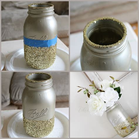 Diy Glitter Dipped Mason Jars The Girl Creative