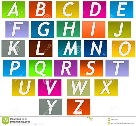 English Letters A To Z Royalty Free Stock Photography Image 29040537