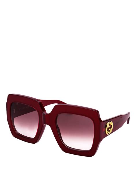 sunglasses gucci red acetate square sunglasses gg0178sc005