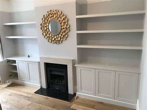 Shaker Door Alcove Units With Floating Shelves Above Alcove Ideas