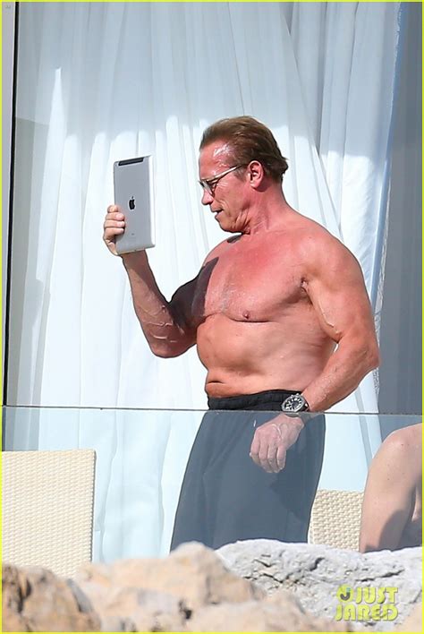 Arnold Schwarzenegger Shows Off Buff Shirtless Body In Cannes Photo