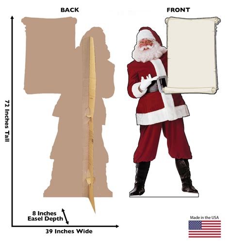 Life Size Santa Claus With Scroll Cardboard Cutout