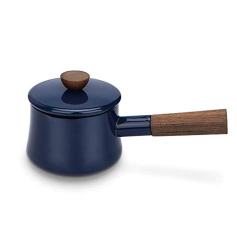 tookcook enameled pot cobalt aidea quart sturdy hefty sauce duty pan heavy iron cast wooden gifts kitchen super