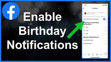 How To Turn On Facebook Birthday Notifications Youtube