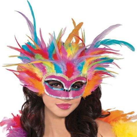 Rainbow Feather Mask Mask Party Feather Mask Halloween