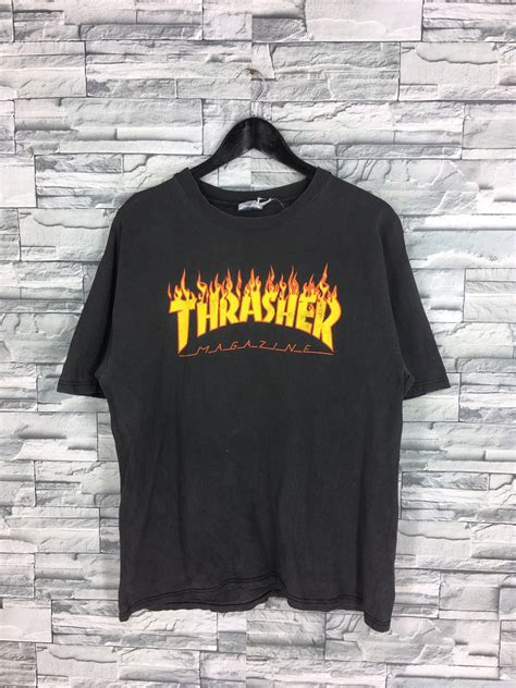 Vintage 90s Thrasher Magazine T Shirt Large Thrasher Etsy Thrasher
