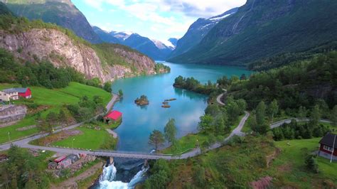 lovatnet lake Beautiful Nature Norway. Stock Video Footage - Storyblocks