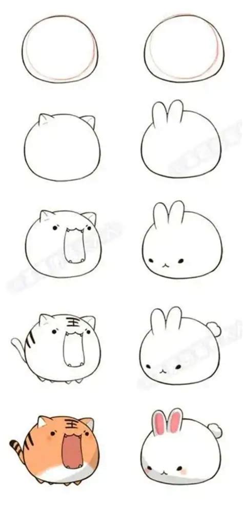 How To Draw 2 Cute Animals Step By Step In 2021 Cute Drawings Rock