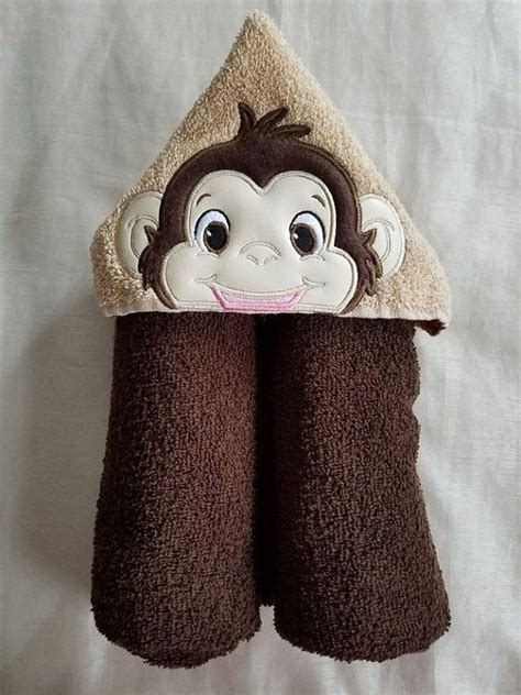 Hooded Towelboy Monkey Hooded Bath Towelpersonalized Hooded Etsy