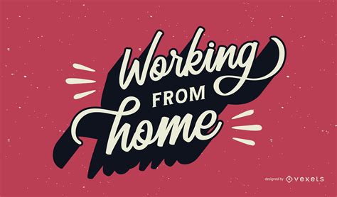 Working From Home Lettering Vector Download