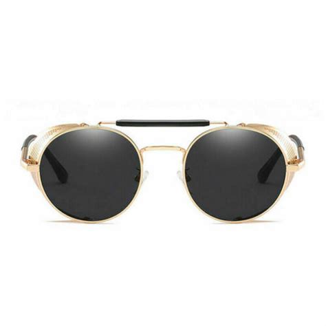 Vintage Steampunk Sunglasses Side Shield Goggles Retro Metal Cyber Round Glasses Ebay