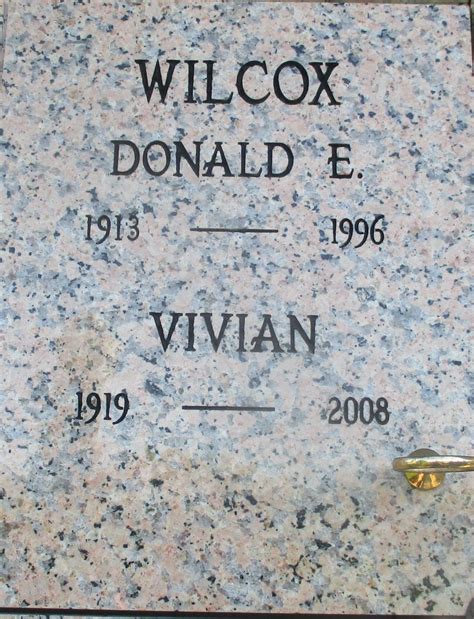 Donald E Wilcox 1913 1996 Find A Grave Memorial