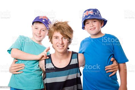 Three Happy Boys Stock Photo Download Image Now Australia Day