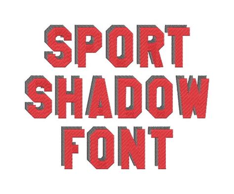 Varsity Collegiate Block Type Shadow Font Fill Stitch Machine Etsy