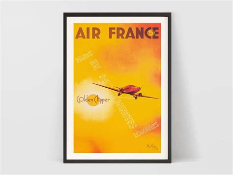 Air France Paris Londres Vintage Travel Poster 1933 Digital Download