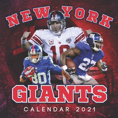 New York Giants Calendar Special Monthly Calendar For New York Giants Fans By Wild Wolf