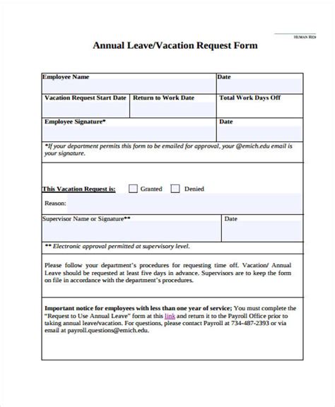 Free 10 Leave Authorization Forms In Pdf Ms Word