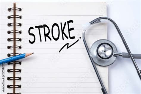 Stethoscope On Notebook And Pencil With Stroke Words As Medical Stock Photo And Royalty Free