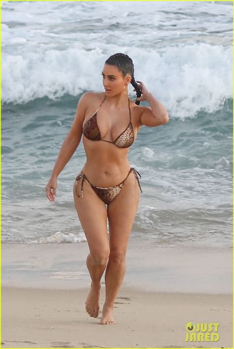 Kim Kardashian Flaunts Her Curves In A Bikini See The Beach Photos Photo 4478201 Bikini