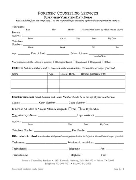 Supervised Visitation Forms Fill Out And Sign Online Dochub