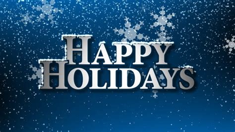 Happy Holidays Blue Background With Snowflakes