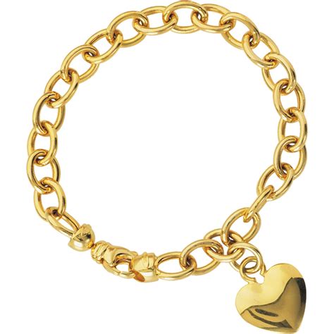 Toggle Bracelet With Heart Charms 18k Real Gold Clearance Up To 70