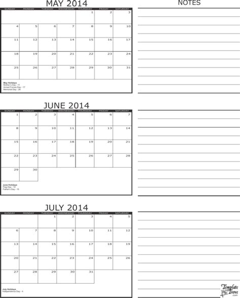 Download 3 Month Calendar Template For Free Formtemplate
