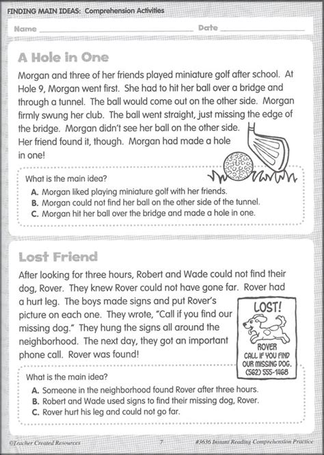 Class 7 english comprehension online tests. Instant Reading Comprehension Practice - Grade 2 | Teacher ...