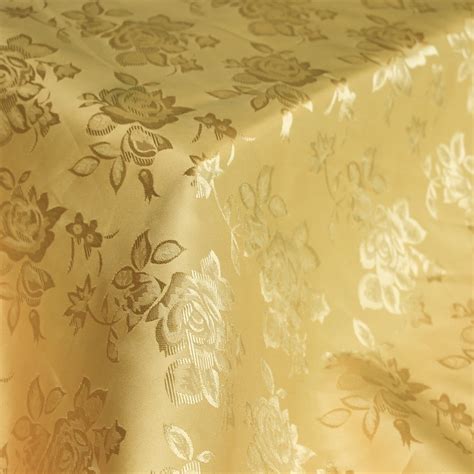 Gold Floral Jacquard Brocade Satin Fabric By The Yard Style 3006