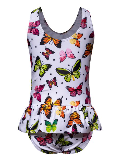 Girls Swimsuit Colourful Butterflies Dedoles